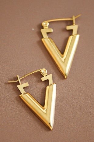 Gold V Hoop Earring - Modern Creek Boutique