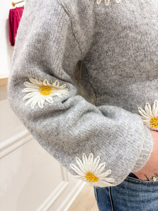 Grey Daisy Floral Cardigan - Modern Creek Boutique