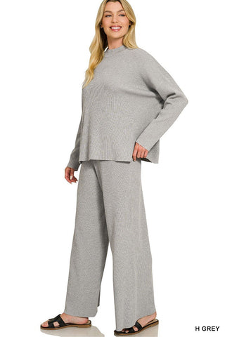 Heather Grey Long Sleeve Sweater Set - Modern Creek Boutique