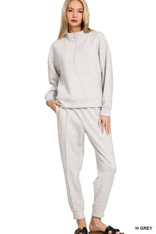 Heather Grey Scuba Jogger Set - Modern Creek Boutique