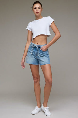 Hidden High Rise Tie Waist Short - Modern Creek Boutique
