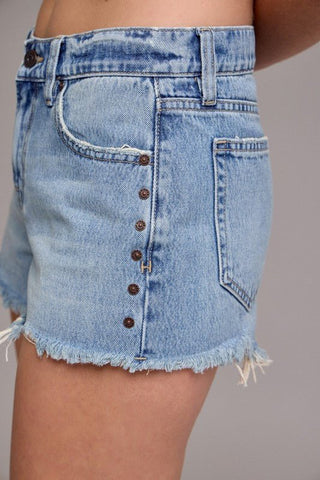 Hidden Medium Wash Rivet Shorts - Modern Creek Boutique