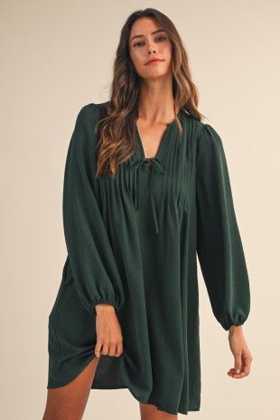 Hunter Green Pintuck Mini Dress Modern Creek Boutique Hunter Green Pintuck Mini Dress Modern Creek Boutique