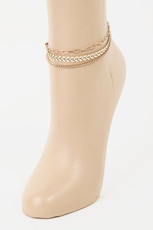 Layered Chain Link Anklet