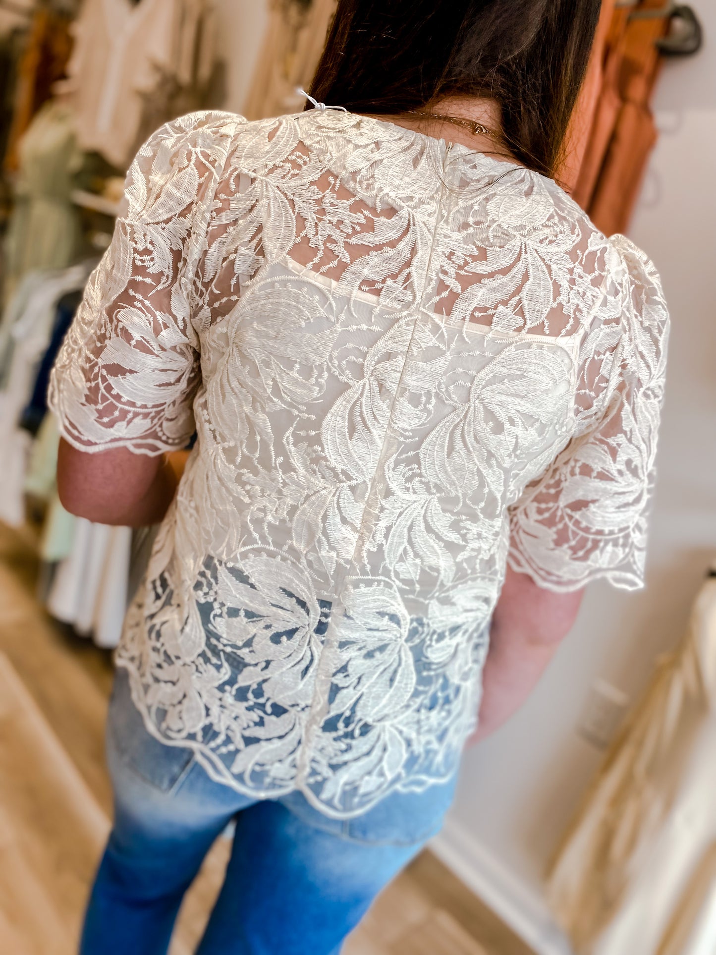 The Emma Natural Lace Blouse