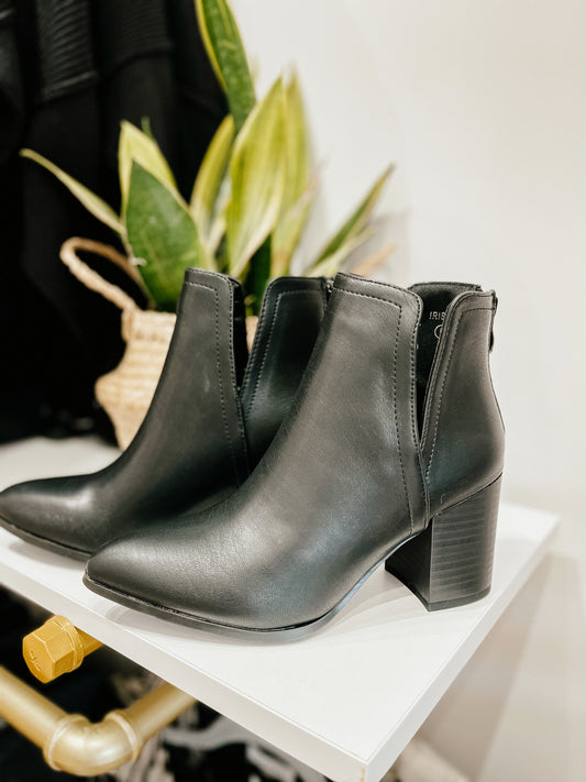 Iris Black Heeled Bootie