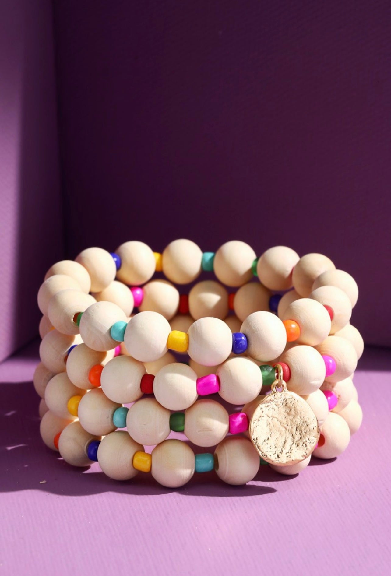 Colorful Life Wood Bead Bracelet Set