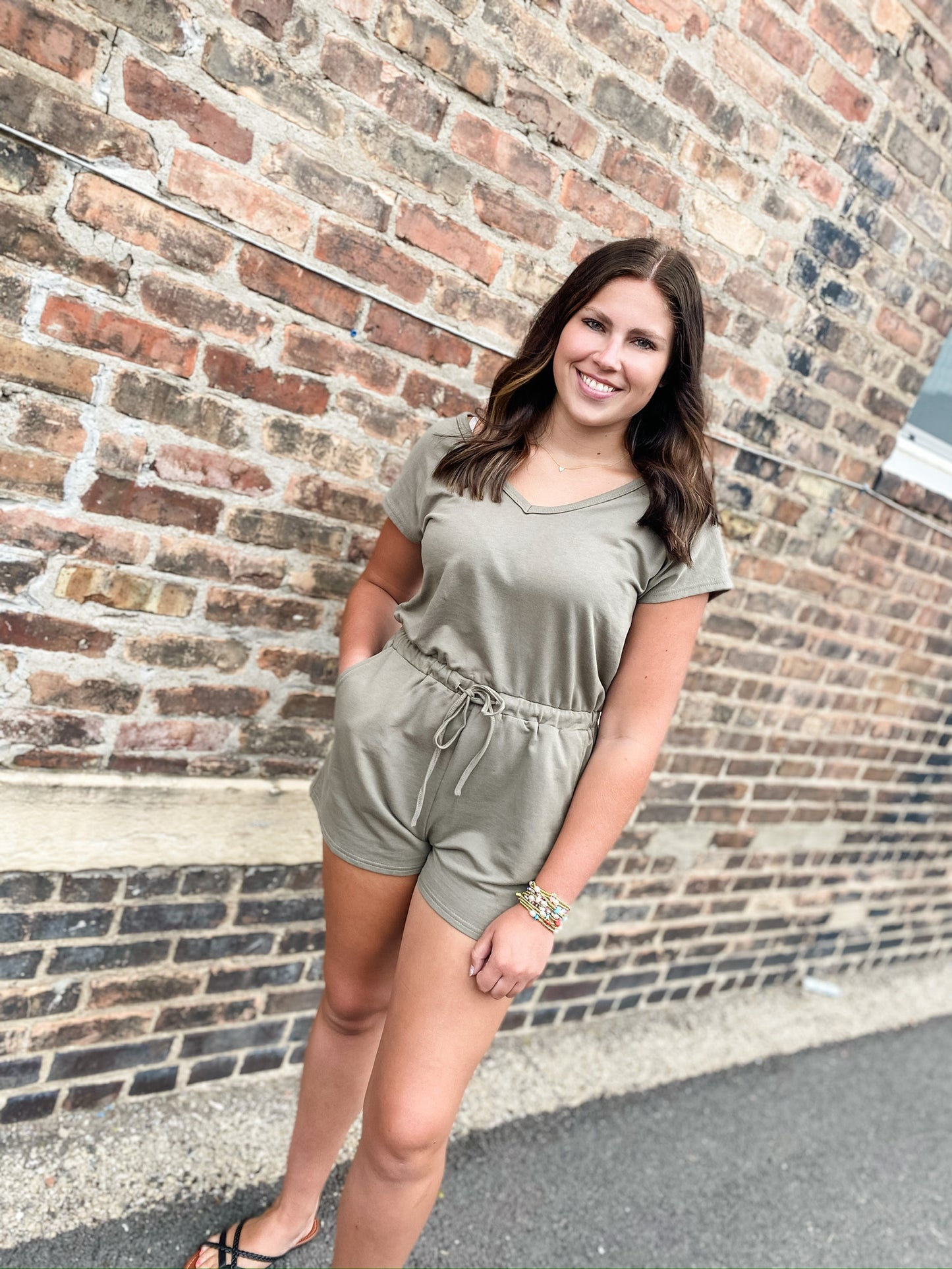 With Your Love Olive Romper