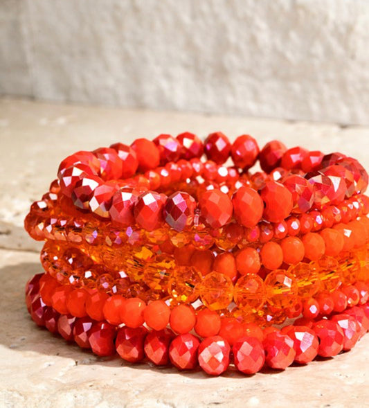 Orange Glass Bead Set