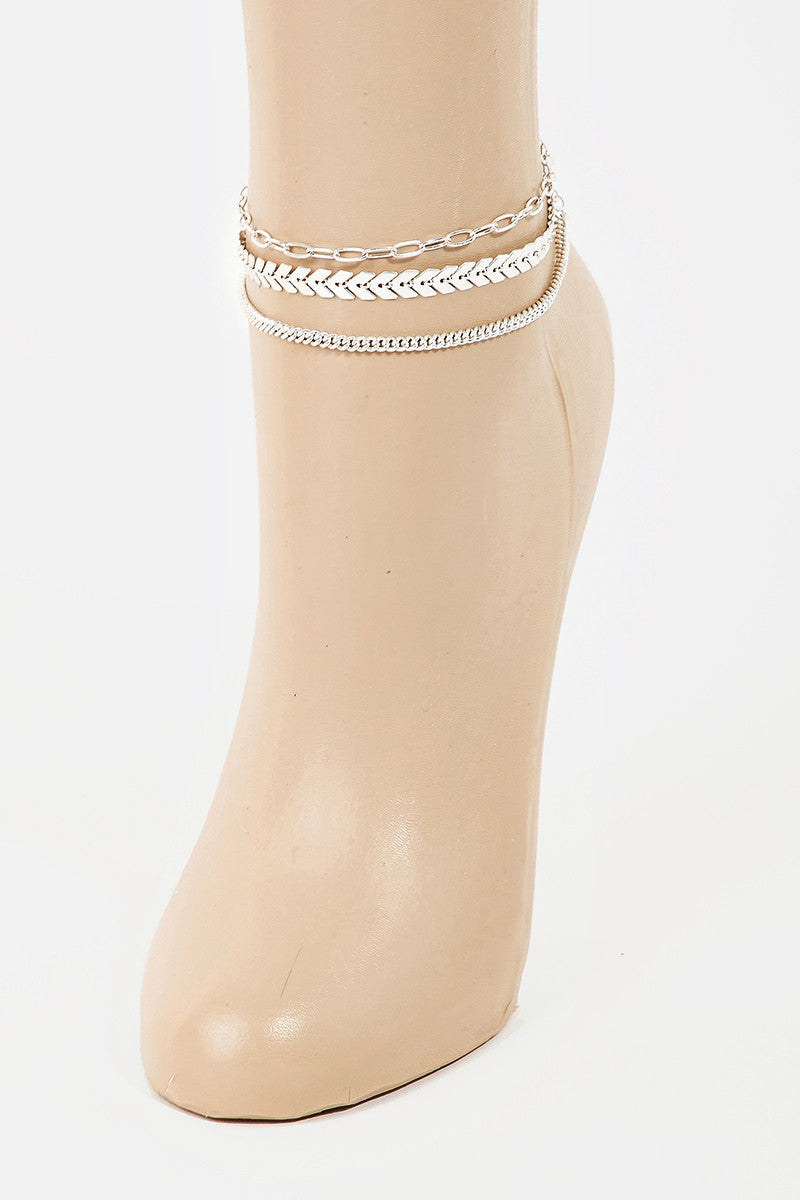 Layered Chain Link Anklet