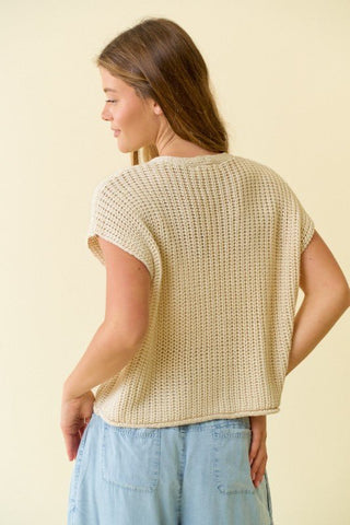 Ivory Chunky Stitch Sweater Vest - Modern Creek Boutique