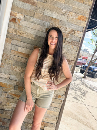 Ivory Ditsy Floral Ruffle Lace Tank - Modern Creek Boutique