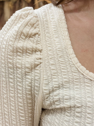 Ivory Square Neckline Long Sleeve Top - Modern Creek Boutique