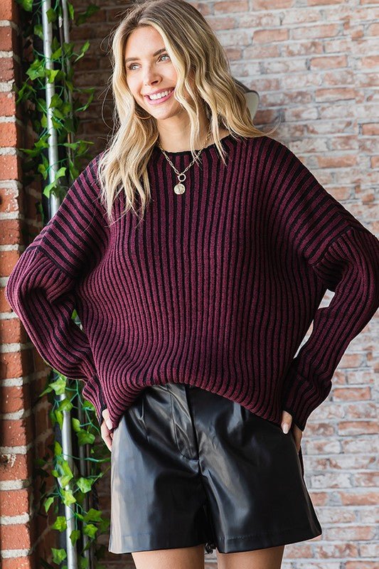 Join Me Later Burgundy Sweater - Modern Creek Boutique