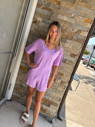 Lavender Reversible Casual Romper - Modern Creek Boutique
