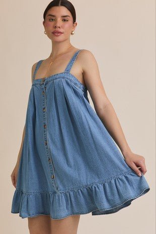 Light Denim Button Up Dress - Modern Creek Boutique