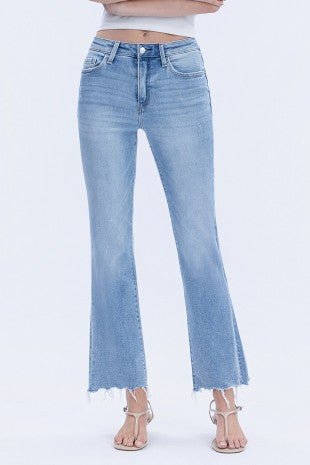 Lovervet Light Wash High Rise Kick Flare - Modern Creek Boutique