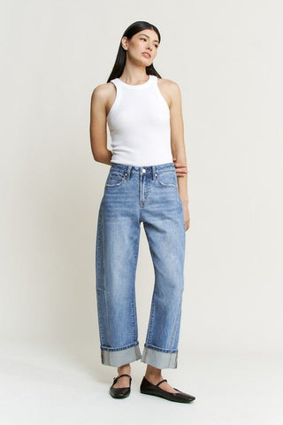 Mica High Rise Barrel Leg Denim - Modern Creek Boutique