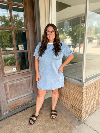 Mineral Washed Denim Shirt Dress - Modern Creek Boutique