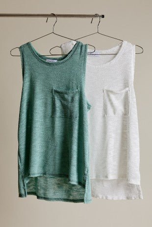 Mint Reverse Stitch Tank Top - Modern Creek Boutique