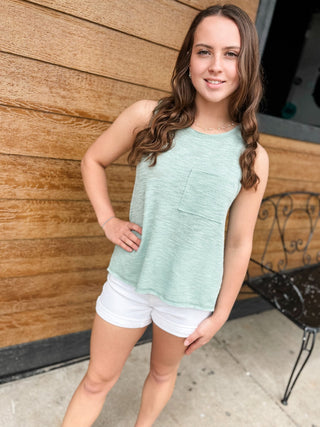 Mint Reverse Stitch Tank Top - Modern Creek Boutique