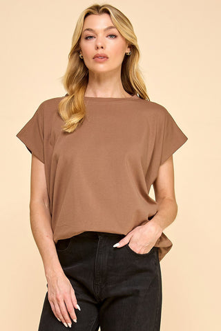 Mocha Elevated Cap Sleeve Top - Modern Creek Boutique