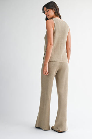 Mocha Sweater Vest Pant Set - Modern Creek Boutique