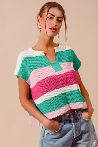 Multi Color Stripe Sweater Top - Modern Creek Boutique