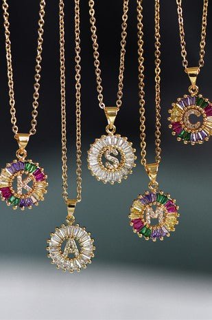 Multi Colored Initial Necklace - Modern Creek Boutique
