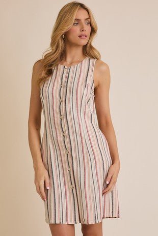 Multi Stripe Sleeveless Dress - Modern Creek Boutique