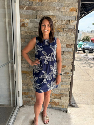 Navy Embroidered Sleeveless Mini Dress - Modern Creek Boutique