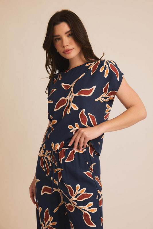 Navy Multi Floral Pants Set - Modern Creek Boutique