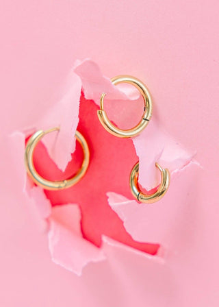 Pierced Co Gold Huggies: 14mm - Modern Creek Boutique
