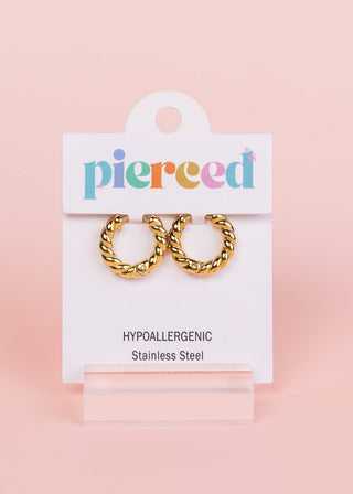 Pierced Co Gold Rope Huggies - Modern Creek Boutique