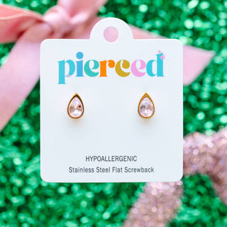 Pierced Co Pink Teardrop Gem - Modern Creek Boutique