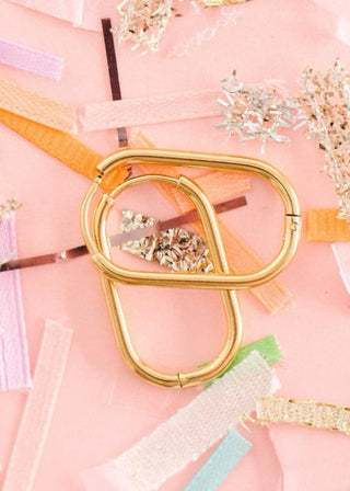 Pierced Co Rectangle Gold Huggies: 14mm - Modern Creek Boutique