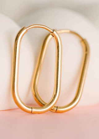 Pierced Co Rectangle Gold Huggies: 14mm - Modern Creek Boutique