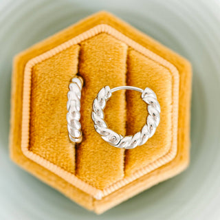 Pierced Co Silver Rope Huggies - Modern Creek Boutique