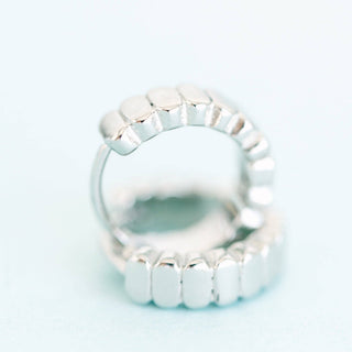 Pierced Co Silver Segmented Huggies - Modern Creek Boutique