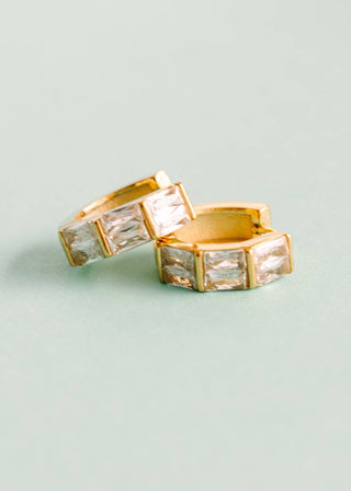 Pierced Co Triple Baguette Huggies - Modern Creek Boutique