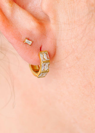 Pierced Co Triple Baguette Huggies - Modern Creek Boutique