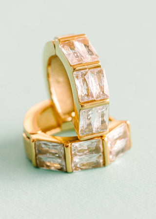 Pierced Co Triple Baguette Huggies - Modern Creek Boutique