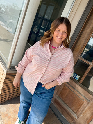 Pink Striped Long Sleeve Top - Modern Creek Boutique
