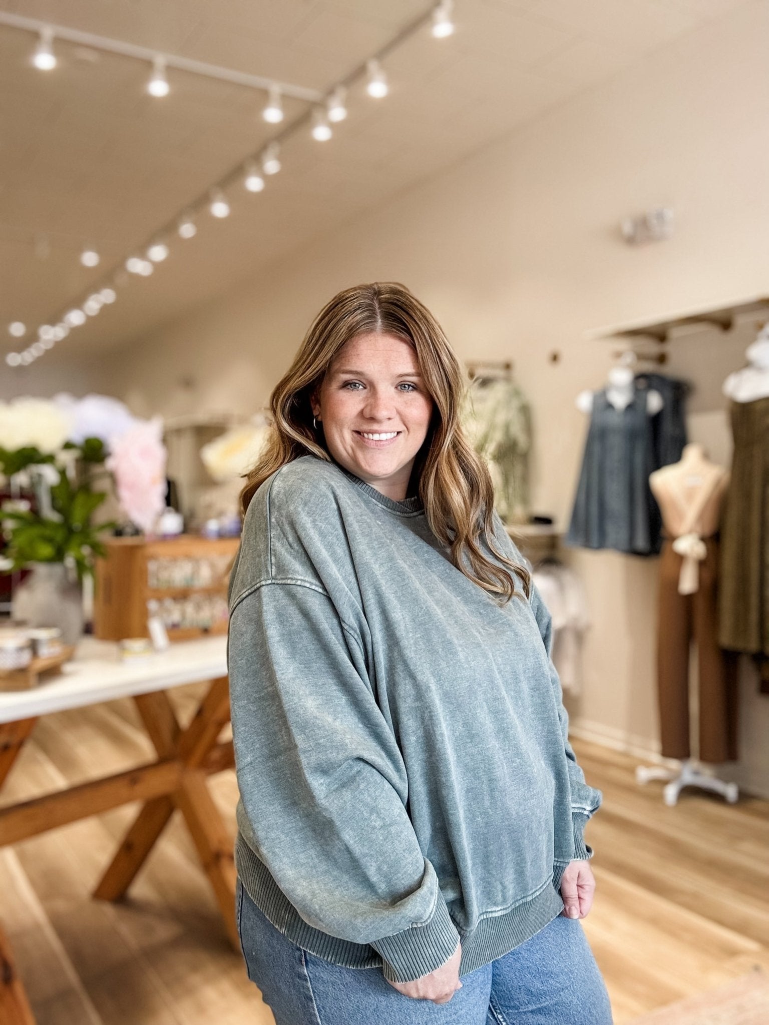 Plus Ash Jade Fleece Sweatshirt - Modern Creek Boutique
