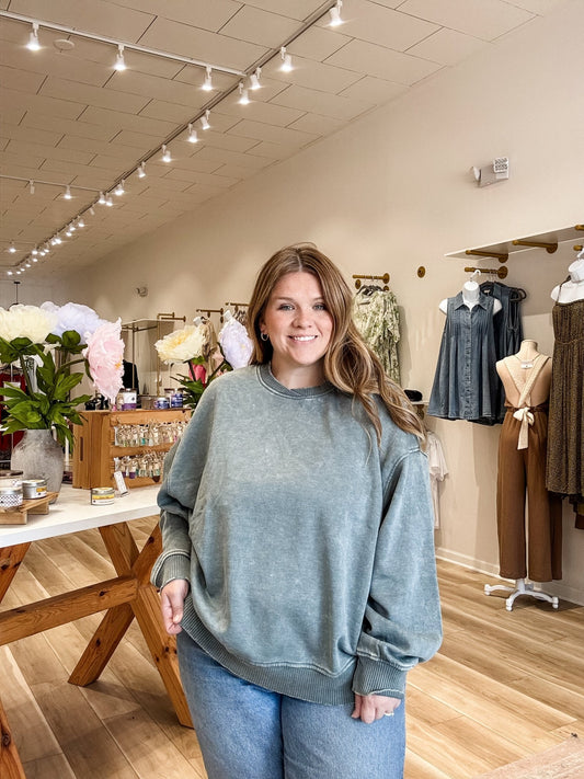 Plus Ash Jade Fleece Sweatshirt - Modern Creek Boutique