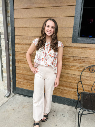 Powder Pink Cropped Wide Leg Pant - Modern Creek Boutique