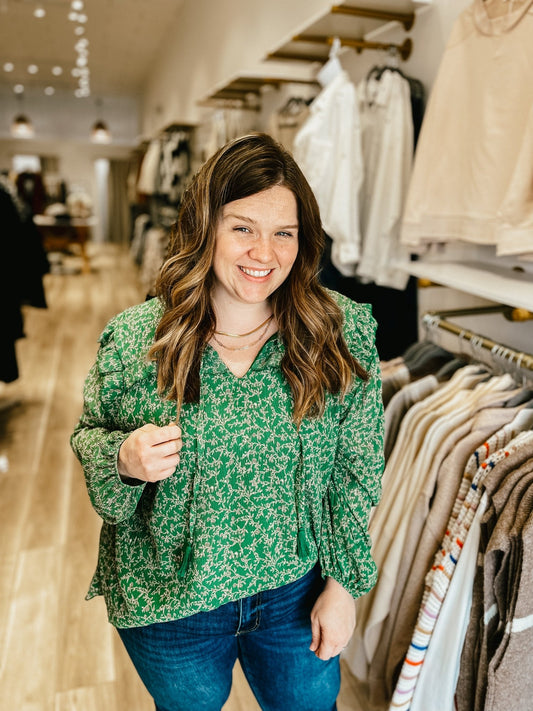 Pure Enchantment Forest Green Curvy Blouse - Modern Creek Boutique