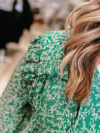 Pure Enchantment Forest Green Curvy Blouse - Modern Creek Boutique