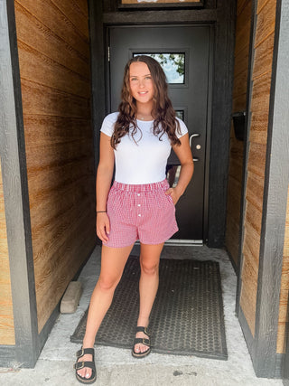 Red Gingham Boxer Shorts - Modern Creek Boutique