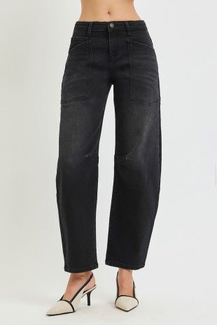 Risen Black Mid Rise Pocket Jean - Modern Creek Boutique